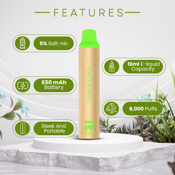 Air Ultra Peach Berries Eco friendly Disposbale Vape pen