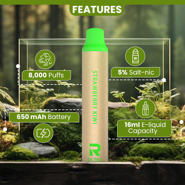 Air Ultra Strawberry Kiwi Eco Disposable Rechargeable Vape Pen