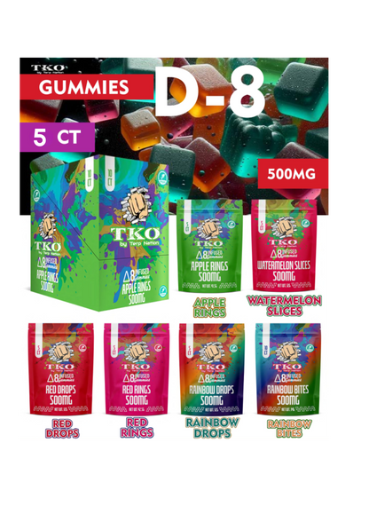 500mg DELTA-8 infused TKO Gummies 21+