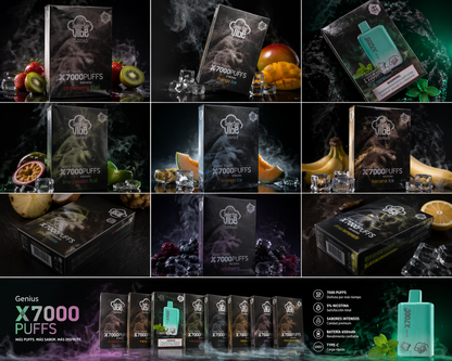 Selected Vibe Genius Vape X7000 Puffs Disposable