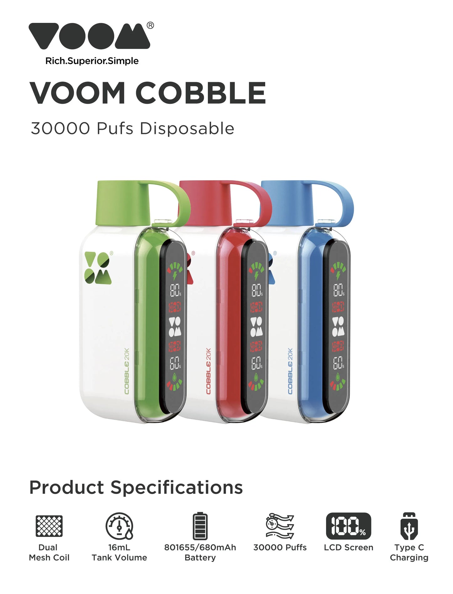Voom Cobble 20,000 puffs Disposable Vape
