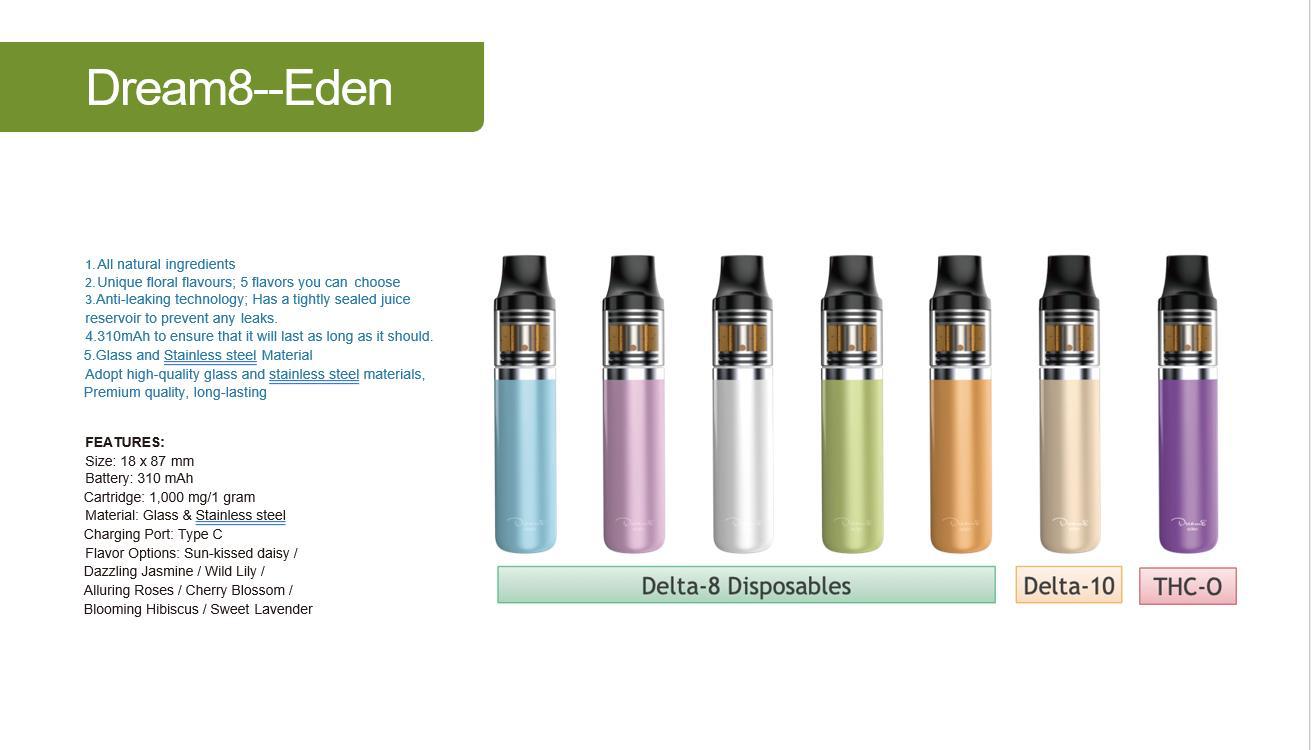 Dream8 EDEN Hemp derived Delta 8, Disposable – 1G