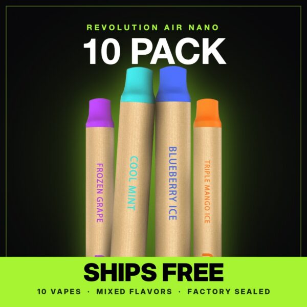Revolution Air Nano 10 Pack, mixed flavors, ships free